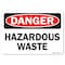 Signmission OSHA Danger Sign, 7" Height, 10" Width, Rigid Plastic, Hazardous Waste, Landscape, L-19387 OS-DS-P-710-L-19387 - alternate 1